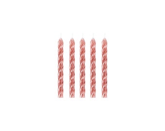 Bougies d'anniversaire spirales en or rose 24 carats | Décorations de gâteau de fête d'anniversaire pour filles | Décorations de gâteau d'anniversaire princesse | Bougies de fête en cire