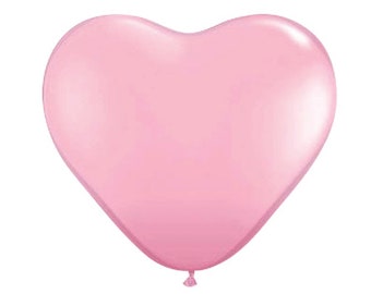 Light Pink Heart Balloons 11in (5ct) – Valentine’s Day, Baby Shower, or Wedding Decor