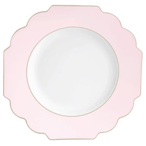 Blush Pink ausgebogte wiederverwendbare Plastikteller 10ct | Rosa Party Dekor | Prinzessin Geburtstag | Teeparty Brautparty Mädchen-Babyparty