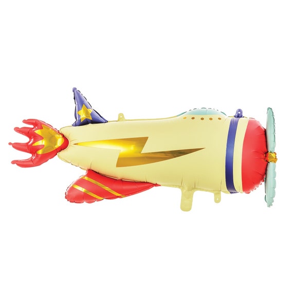 Vintage Airplane Foil Balloon 36" | Up Up & Away Airplane Baby Shower | How Time Flies First Birthday | Airplane Birthday | Two Fly Birthday Il_570xn