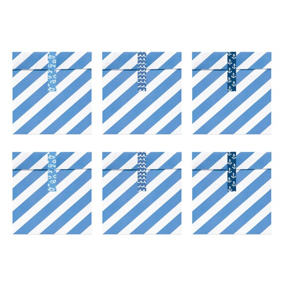 Ahoy Nautical Party Treat Bags 6ct | Nautical Baby Shower | Nautical First Birthday Favor Bags | Ahoy Boy Baby Shower | Ocean Party Favors Il_570xn