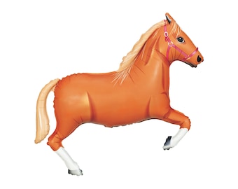 Tan Horse Foil Balloon 34in – Derby, Rodeo & Western Birthday Party Decoration