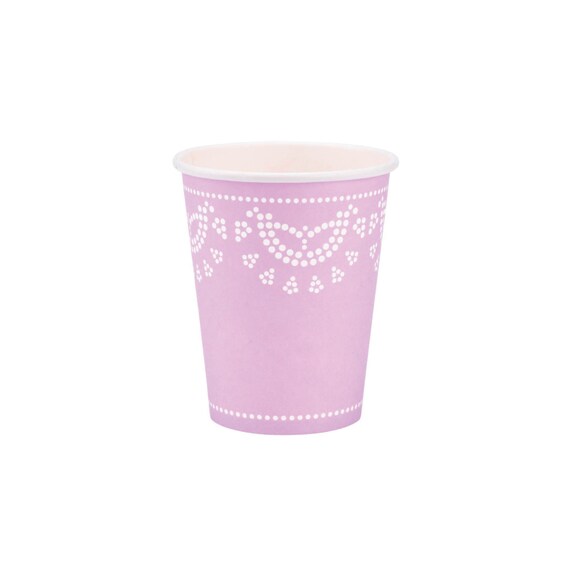 Lavender Lace Paper Cups 10ct | Tea Party Bridal Shower | Purple Baby Shower | Girls Birthday Party Supplies | Sweet 16 Birthday Party Decor Il_570xn