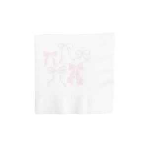 Pink Bows Dessert Napkins 20ct | Pink Bow Baby Shower Napkins | Bow First Birthday | Bow Bachelorette | Bow Bridal Shower | Bow Party Decor