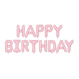 Matte Pink Happy Birthday Balloons | Milestone Birthday Decor | Pink Birthday Balloons | Pastel Party Decoration | Girl Birthday Decorations