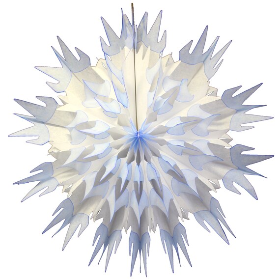Blue & White Tissue Paper Snowflake 27" | Winter Baby Shower | Winter Wedding Decor | Winter Onederland | Frozen Party | Winter Wonderland Il_570xn