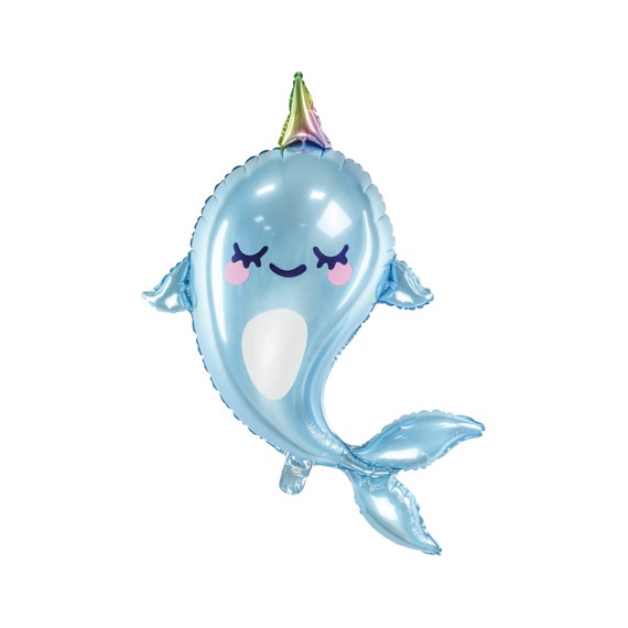 Narwhal Foil Balloon 34in | Narwhal Birthday | Under the Sea Decor | Narwhal Baby Shower | Mermaid First Birthday | Ocean Theme Party Il_570xn