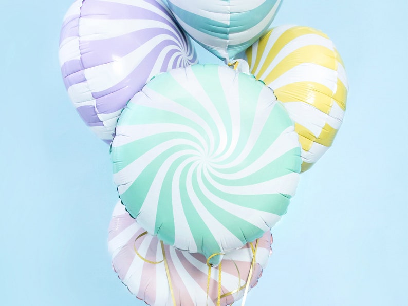 Pastel Candy Swirl Balloon 18 Candy Land Party Decor Candy Christmas Party Nutcracker Birthday Party Candy Swirl Balloon image 6