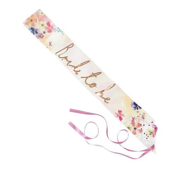 Pink Floral Bride to Be Sash | Bridal Shower Tea Party | Floral Bridal Shower | Botanical Bride | Bachelorette Party Sash Il_570xn