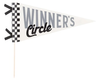 Winner’s Circle Felt Pennant Flag – Race Car Birthday or Two Fast Party Banner