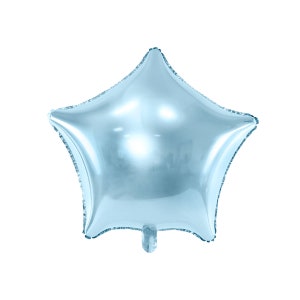 Light Blue Star Foil Balloon 19in | Boy Baby Shower Decor | Holiday Decor | First Birthday Party | Twinkle Twinkle Little Star Baby Shower