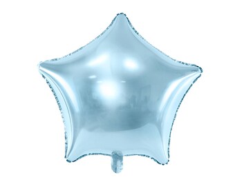 Light Blue Star Foil Balloon 19in – Baby Shower or First Birthday Party Decoration