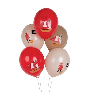 Pirate Latex Balloons 5ct | Pirate Birthday Party | Pirate Party Decor | Ahoy It&#39;s a Boy Pirate Baby Shower | Pirate Balloon Backdrop