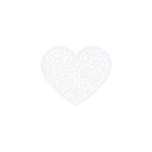 Motifs coeurs blancs moyens 10 ct | Décoration de carte de Saint-Valentin | Décoration de table de mariage | Art mural pour chambre d'enfant | Découpes pour cartes | Nuage de table