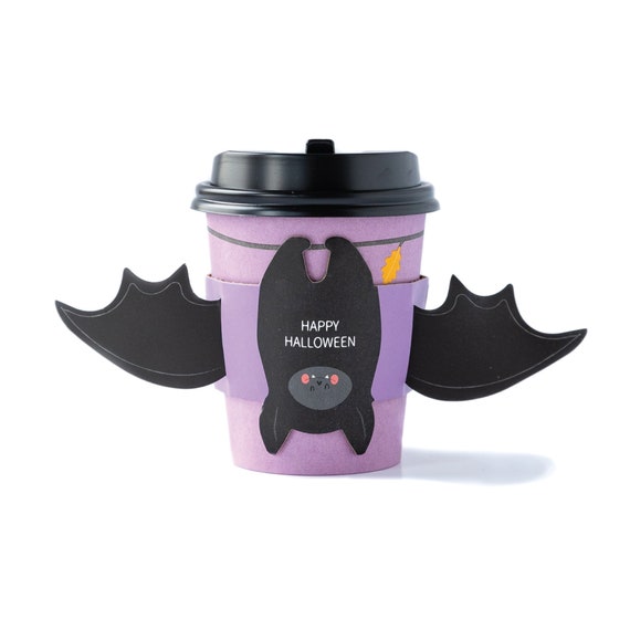 Purple Halloween Bat Mini Coffee Cups 8ct | Kids Halloween Birthday | Hot Chocolate Bar | Halloween Coffee Bar | Halloween Party Favors Il_570xn