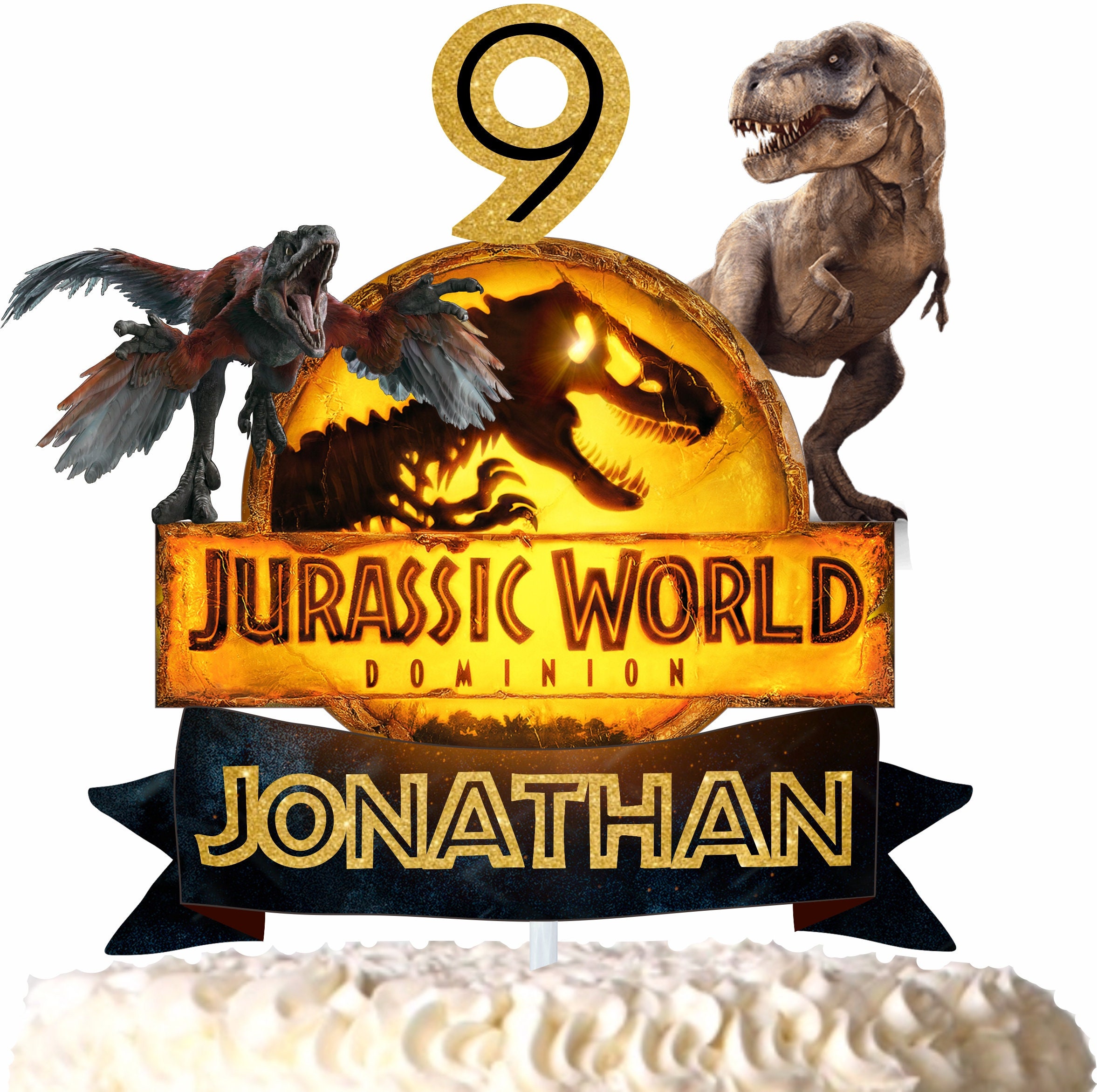 Jurassic World Dominion Cake Topper Personalized With Name and - Etsy
