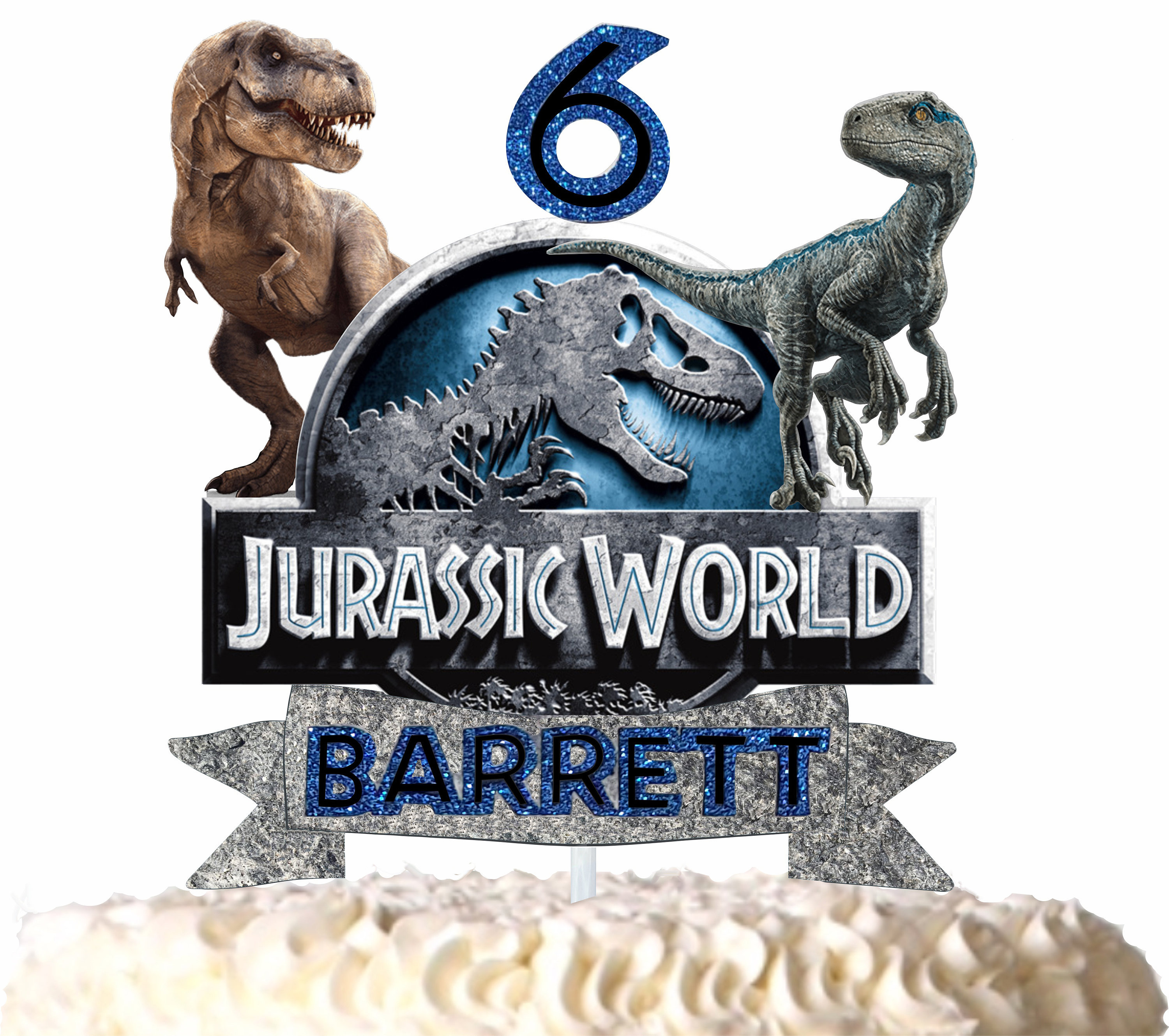 Jurassic Park World Edible Cake Topper Wafer Icing Paper Birthday Party ...