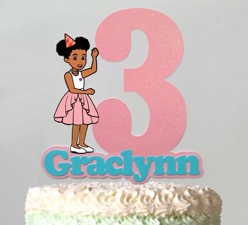 Gracie's Corner Cake Topper Custom Name and Age Birthday - Etsy