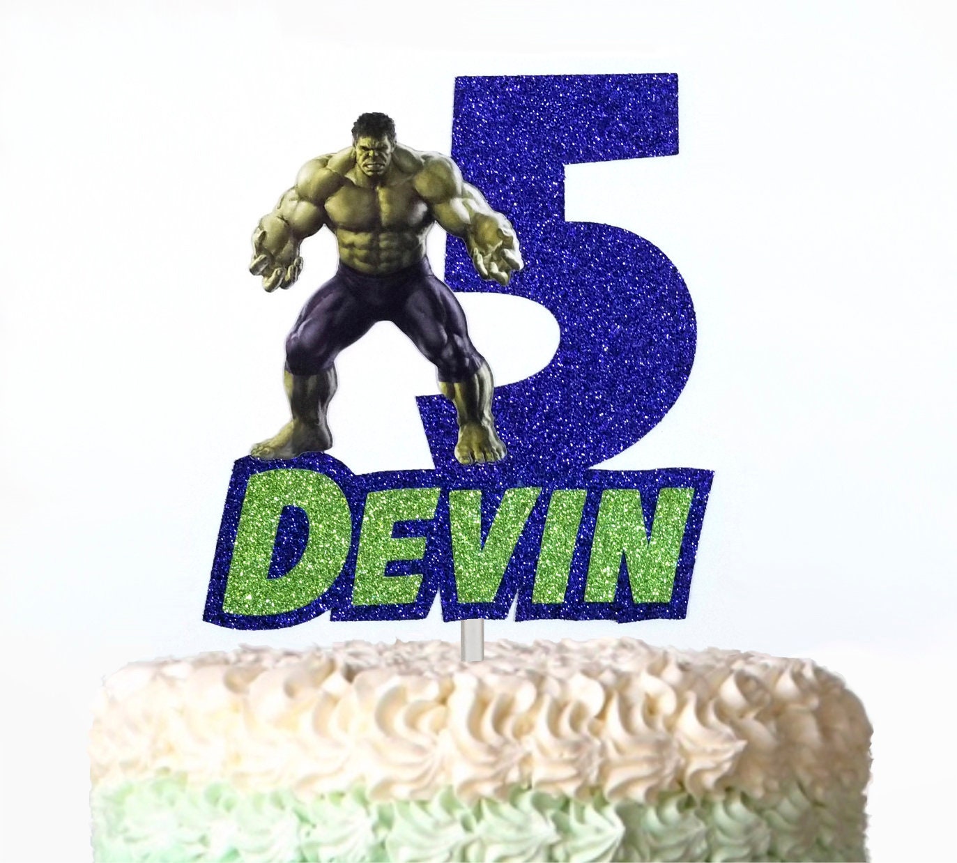 Le Hulk Personalized Cake Topper Avengers Hulk Piece Etsy