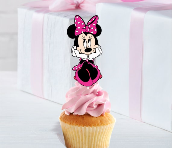 Mickey & Minnie Cupcake Toppers Handmade Set of 12 Birthday