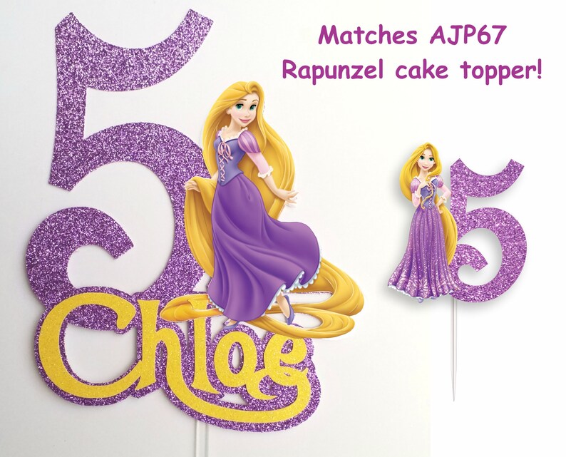 Rapunzel Cupcake Toppers with Age Disney's Rapunzel Party Etsy