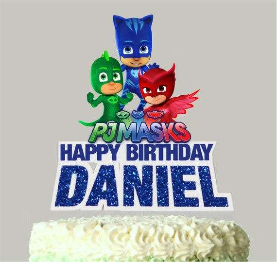 PJ Masks Birthday Cake Topper Personalized with Name PJ