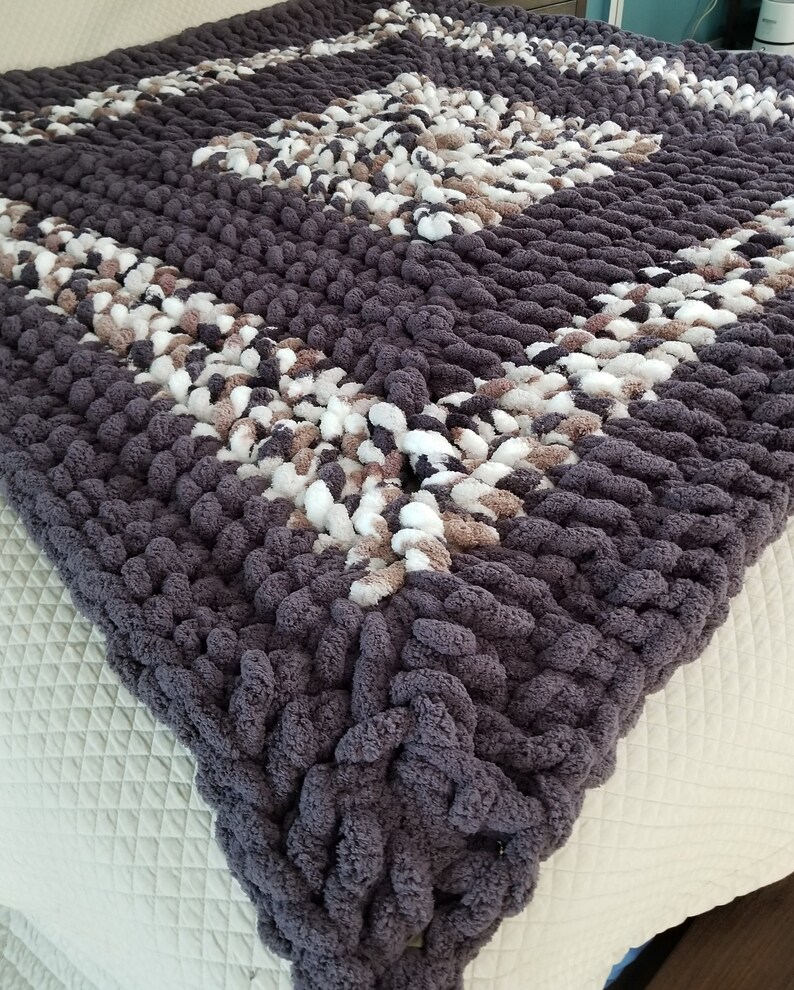 Super Chunky Cal King Blanket Jumbo Yarn Blanket Bulky Etsy