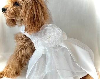 Small Dog  Flower girl Wedding dress (Organza)- Pomme d’amour