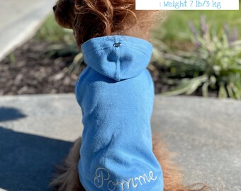 PD personalized hoodie Organic Cotton 100%,  Chain Stitch Name on the Back and Initial on the front