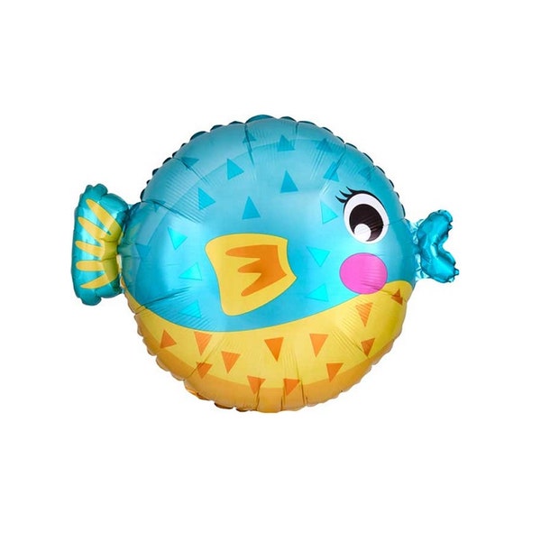 PUFFER FISH Balloon - Puffer Fish Mylar - 19 Inch - Under the Sea Party - Beach Birthday, Pool Party - Surf Summer Party Decor