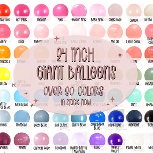 Giant Latex Balloon | Round 24 Inch Latex Balloons by Tuftex Sempertex - Solid Color | Baby Shower | Birthday Party | Balloon Garland Add-On