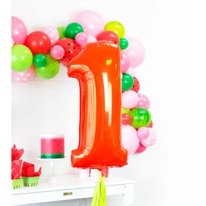 Giant Number Balloons - Bright Red Mylar Number Balloons  - 40&quot; Inch Bright Red Giant Balloons - Giant Number Balloons