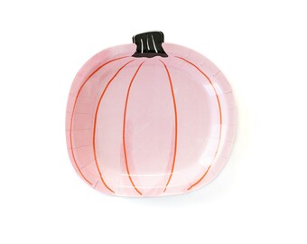 Pink Pumpkin Halloween Plates | Pink and Orange Pumpkin Dessert Plates | Halloween Table Decor | Kids Halloween Party | Pack of 8 Plates