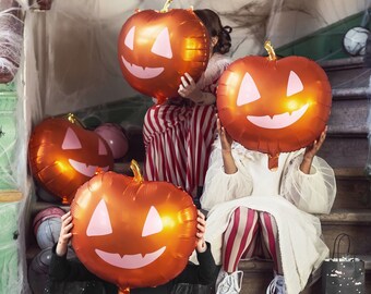 Pumpkin Halloween Balloon | Pink and Orange Halloween Pumpkin Mylar | Kids Halloween Party Decorations | Halloween Balloon | Pumpkin Balloon