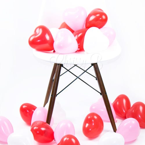 100 Rainbow Mix 10" Heart Shaped Balloons wedding Valentines Love Party baloons 