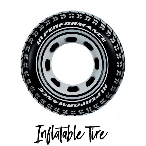 Race Car Inflatable Tire | Tire Pool Float | Race Car Birthday Party | Race Car Party Decorations | Inner Tube Float