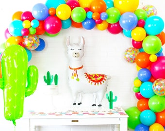 Cinco De Mayo Balloon Arch Kit with lama and cactus mylar | Final Fiesta Balloon Garland Party Decor | First Fiesta Baby Shower | Hand Made