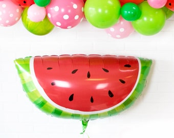 WATERMELON Balloon - Watermelon Party Decorations - Tutti Frutti Party, Tropical Party, Watermelon Mylar Balloon 32 Inch, one in a melon