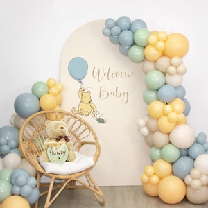 Classic Winnie the Pooh Balloon Garland Kit | Retro Winnie the Pooh Balloon Arch | Neutral Colored Baby Shower | matte colors