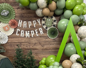 Happy Camper Balloon Garland Kit | Adventure Awaits Balloon Arch | Camping Birthday Party | Outdoor Camping Theme | Handmade