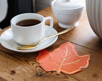 Autumn Leaf Cocktail Napkin | Thanksgiving Cocktail Napkins | Thanksgiving Napkins | Thanksgiving Table Decor | Pack of 18