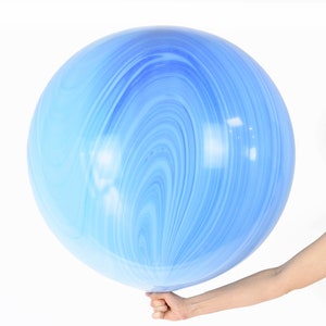 Giant Marble Balloon | Blue Latex Balloon | Ocean Party Decor | Blue Marble | Black n White Marble |Red Marble | 8 Color Choices | 30 Inches