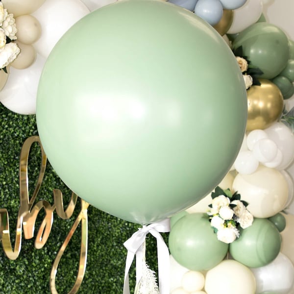 Giant Sage Balloon | Eucalyptus Giant Balloon | 24 Inch Eucalyptus Latex Balloon | Bridal Shower Decor  | Eucalyptus Wedding Decor