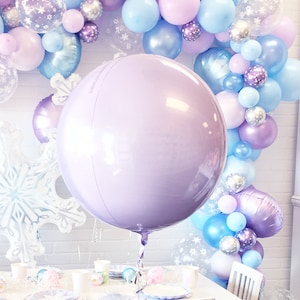 Lavender Orbz Balloon - Round Metallic Sphere Balloon - 16 Inch - Lavender Balloon - Round Balloon - Frozen Balloons - Frozen Birthday Decor