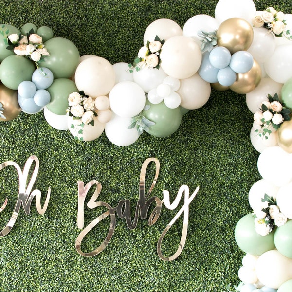 Eucalyptus Balloon Garland Kit | Eucalyptus & White Sand Balloon Arch | Bridal Shower Decor  | Baby Shower Balloon Garland | Handmade in USA