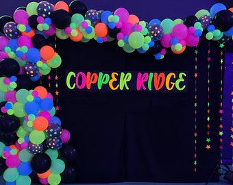**** Please read description - balloons require black light to glow - black  lights are not included - Neon Sign and Black Backdrop are Not Included ...