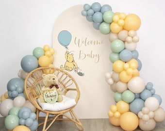 Classic Winnie the Pooh Balloon Garland Kit | Retro Winnie the Pooh Balloon Arch | Neutral Colored Baby Shower | matte colors