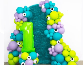 Monsters Balloon Garland Kit | Monster Balloon Arch | Monsters Birthday Party | Monster Mash Party Decor | Lime Green Purple Balloons