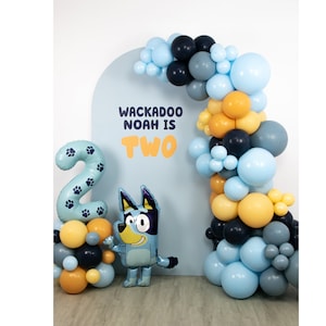 Bluey Balloon Garland | Bluey Birthday Party | Wackadoo I&#39;m Two | Bluey and Bingo | Blue Puppy Pawty | Blue Puppy Balloon Balloon Arch