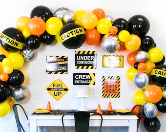 Construction Party Construction Truck Balloon Set Boy Birthday Party Decorations